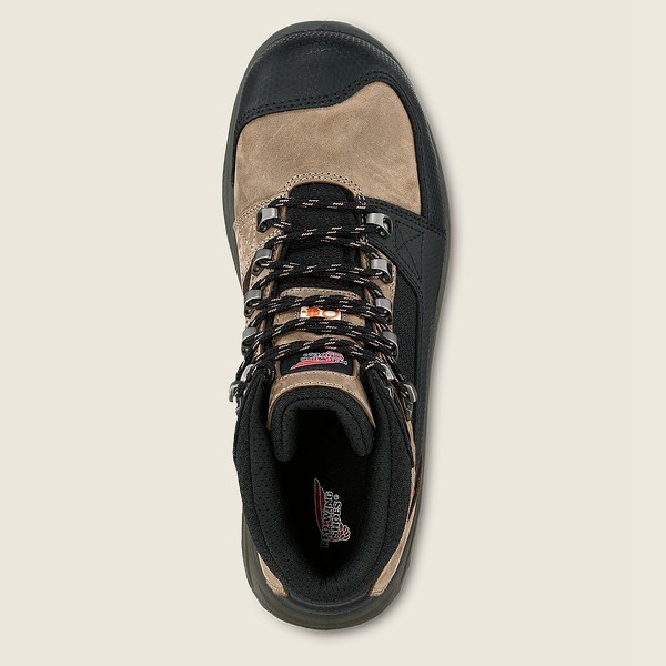 Red Wing Hiking Boots Brown/Black - Red Wing Mens Trades - 5-inch Waterproof Csa Safety Toe - CVDMN-